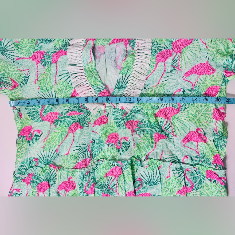 Kenny Flowers The Sunshine State Womens Small Tunic Dress Flamingo Green Pink - Picture 14 of 15